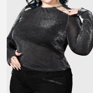 Killstar Plus Size Metal Reflection Backless Sparkle Top 3XL BRAND NEW